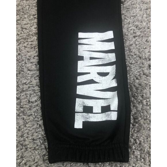 Marvel Joggers Womens Medium Black Pants Drawstring Waist Avengers Super Heroes - Picture 3 of 8